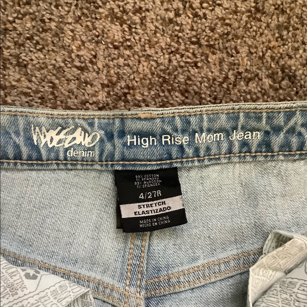 Metallic High Rise Mom Jean - Picture 4 of 4